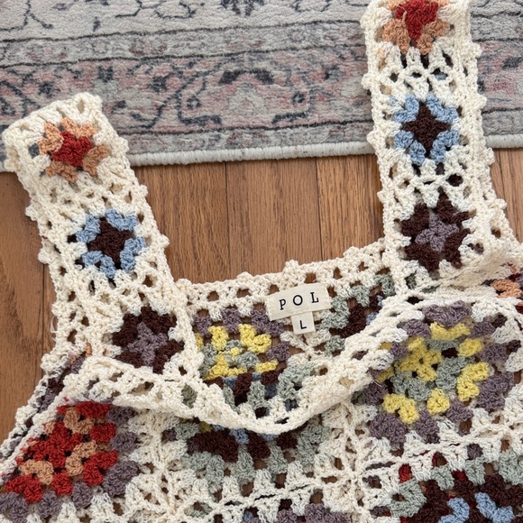 POL Multicolor Crochet Patchwork Tank - Picture 2 of 4